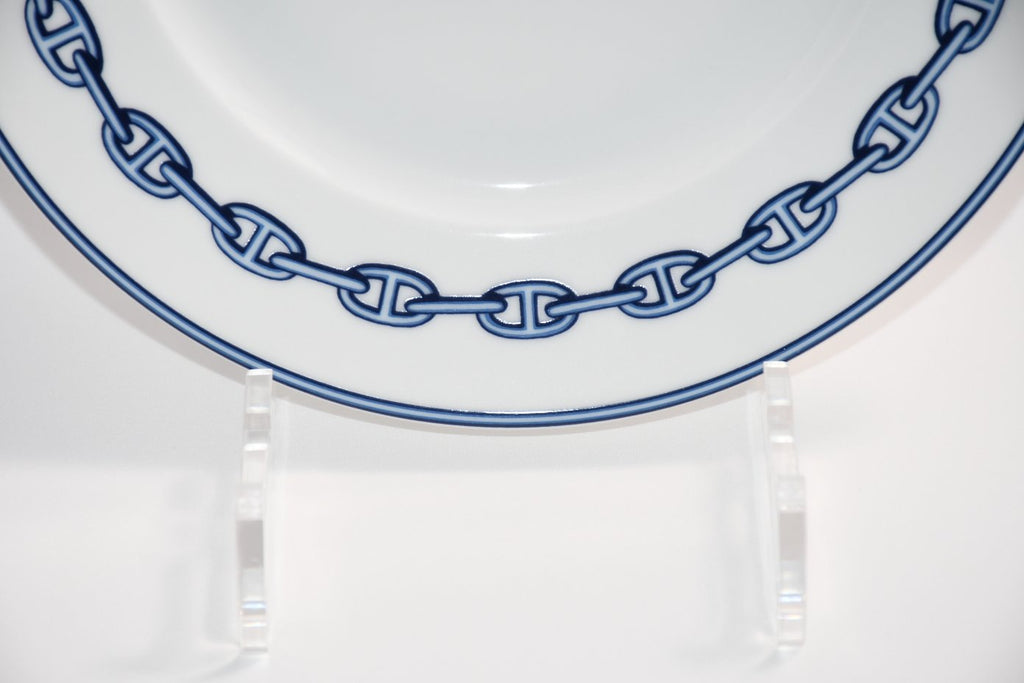 Hermes Chaine D'ancre Dessert Plate 22cm blue porcelain 8.9" M03