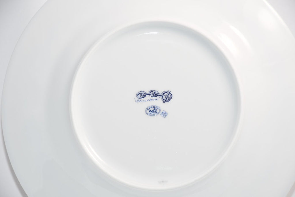 Hermes Chaine D'ancre Dessert Plate 22cm blue porcelain 8.9" M03