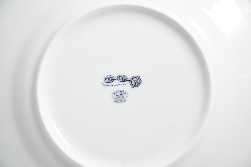Hermes Chaine D'ancre Dessert Plate 22cm blue porcelain 8.9" 0109