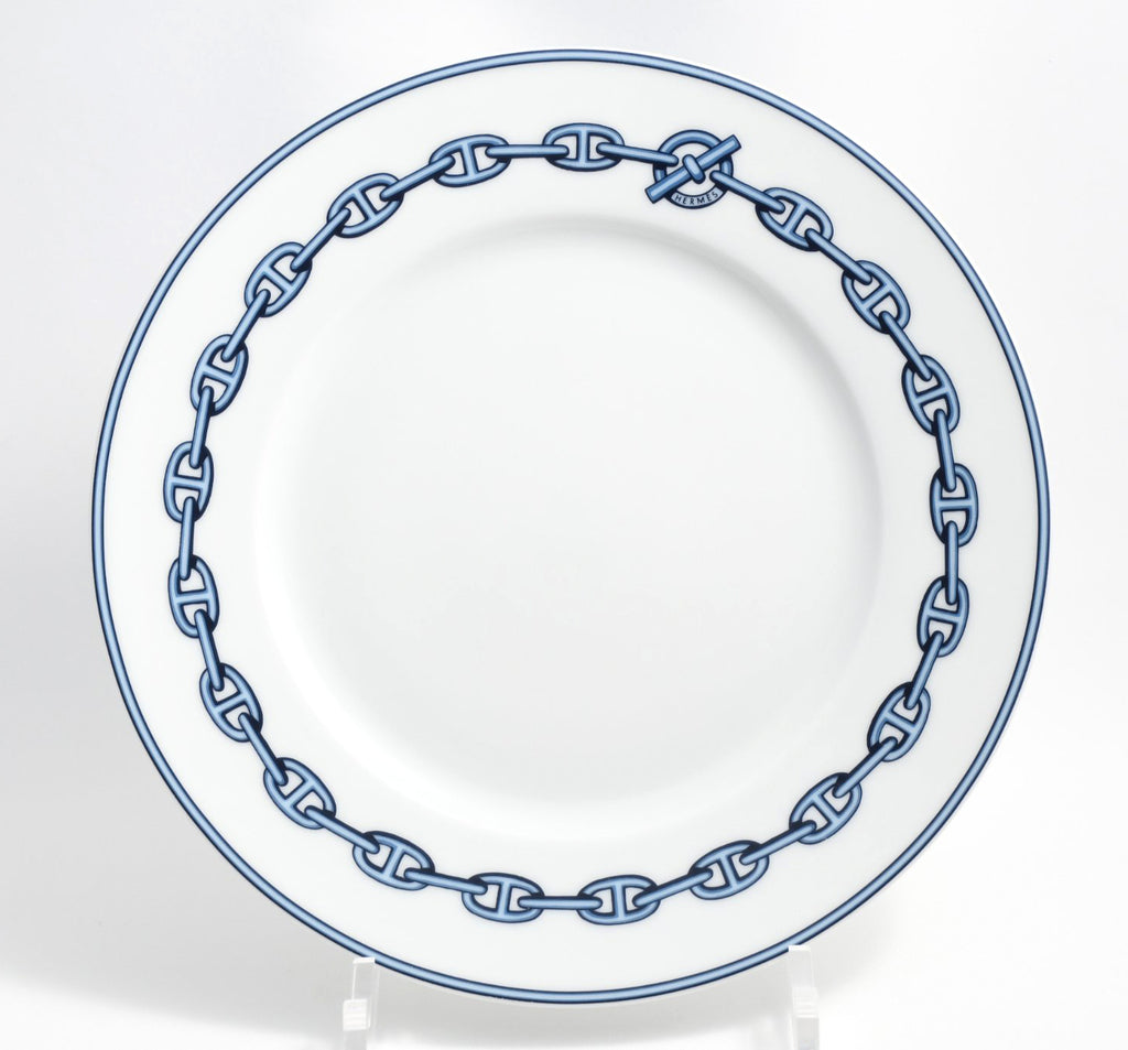 Hermes Chaine D'ancre Dessert Plate 22cm blue porcelain 8.9" 0109