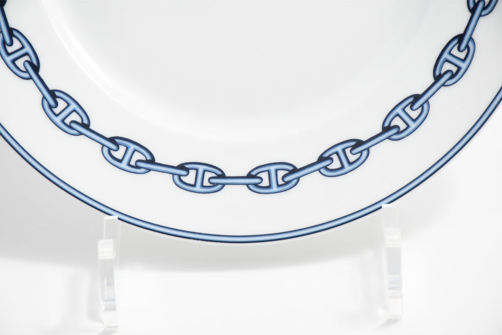 Hermes Chaine D'ancre Dessert Plate 22cm blue porcelain 8.9" 0109