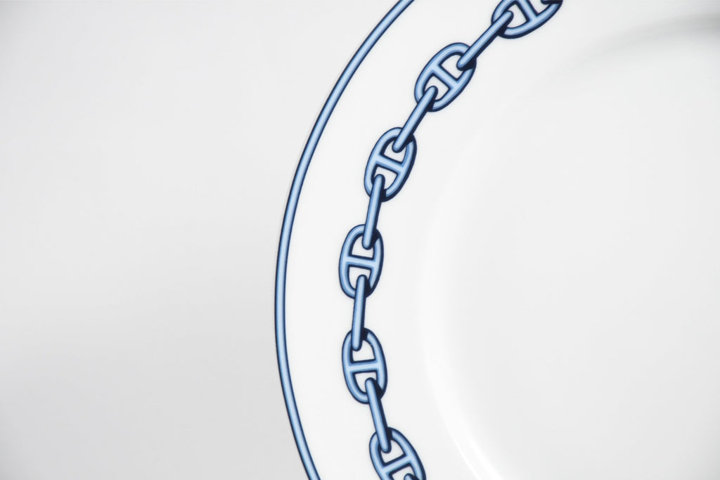 Hermes Chaine D'ancre Dessert Plate 22cm blue porcelain 8.9" 0109