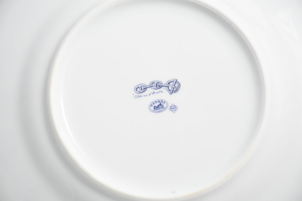 Hermes Chaine D'ancre Dessert Plate 22cm blue porcelain 8.9" 012