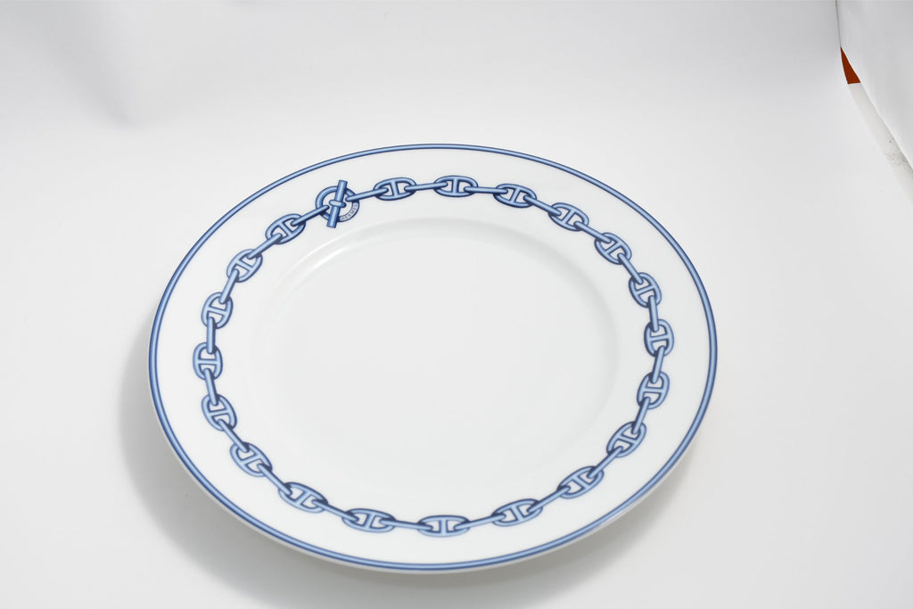 Hermes Chaine D'ancre Dessert Plate 22cm blue porcelain 8.9" 012