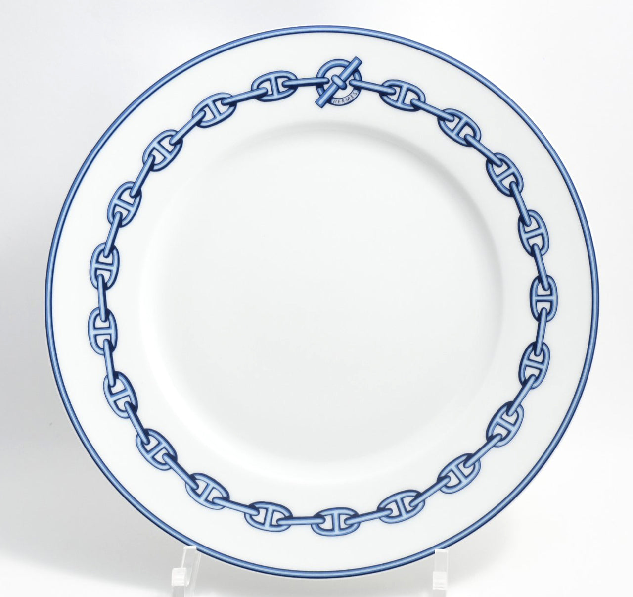 Hermes Chaine D'ancre Dessert Plate 22cm blue porcelain 8.9" 012