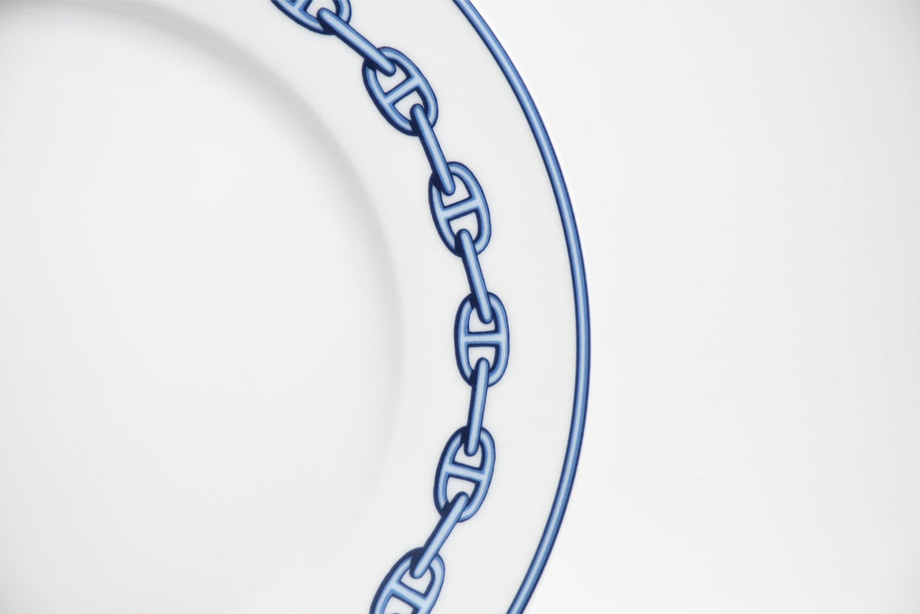 Hermes Chaine D'ancre Dessert Plate 22cm blue porcelain 8.9" 012