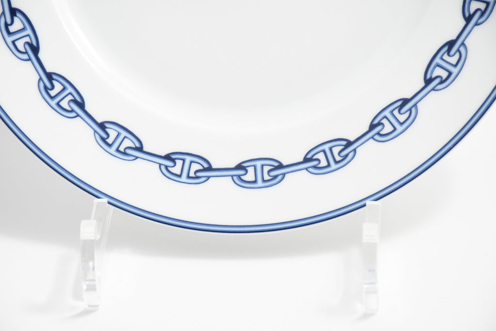 Hermes Chaine D'ancre Dessert Plate 22cm blue porcelain 8.9" 012
