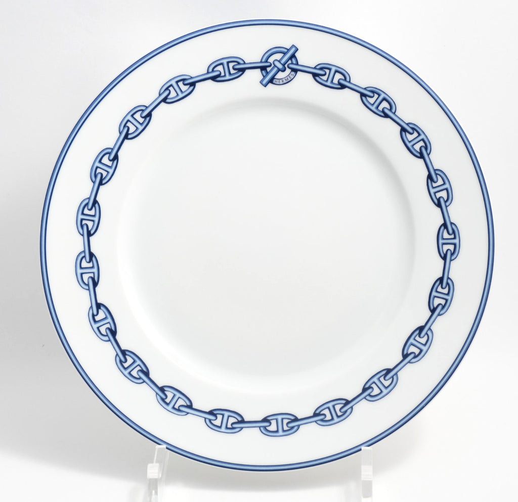 Hermes Chaine D'ancre Dessert Plate 22cm blue porcelain 8.9" 012