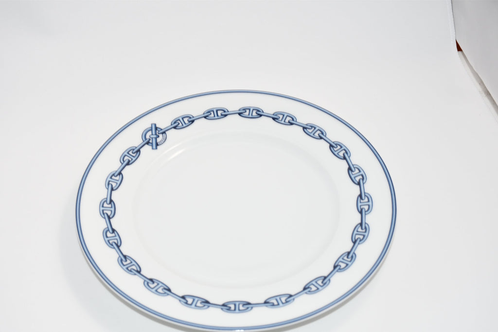 Hermes Chaine D'ancre Dessert Plate 22cm blue porcelain 8.9" 082