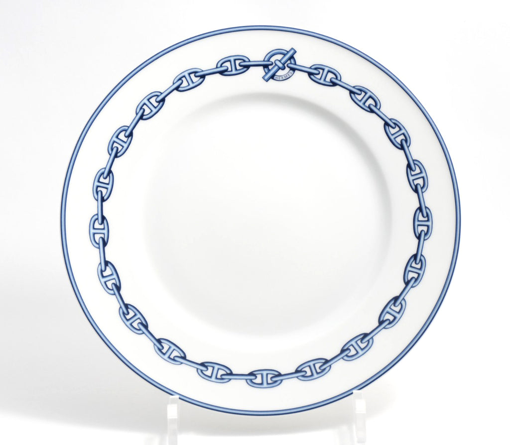 Hermes Chaine D'ancre Dessert Plate 22cm blue porcelain 8.9" 082