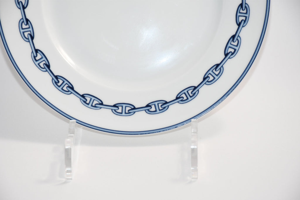 Hermes Chaine D'ancre Dessert Plate 22cm blue porcelain 8.9" 082