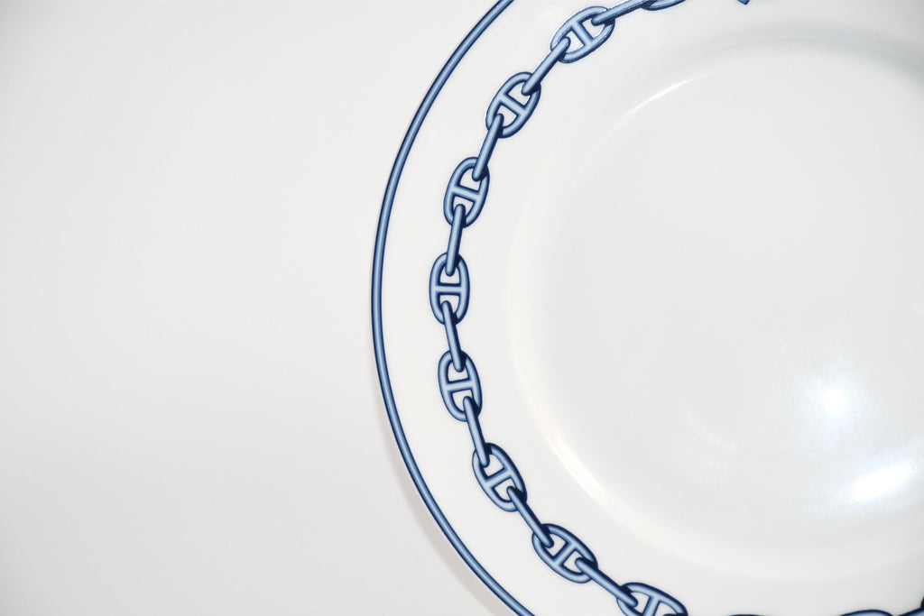 Hermes Chaine D'ancre Dessert Plate 22cm blue porcelain 8.9" 082