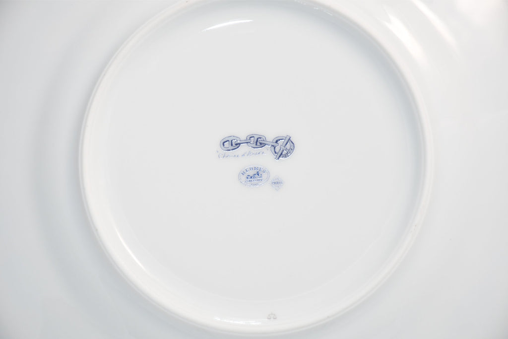 Hermes Chaine D'ancre Dessert Plate 22cm blue porcelain 8.9" 082