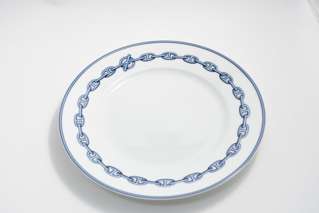 Hermes Chaine D'ancre Dessert Plate 22cm blue porcelain 8.9" 098