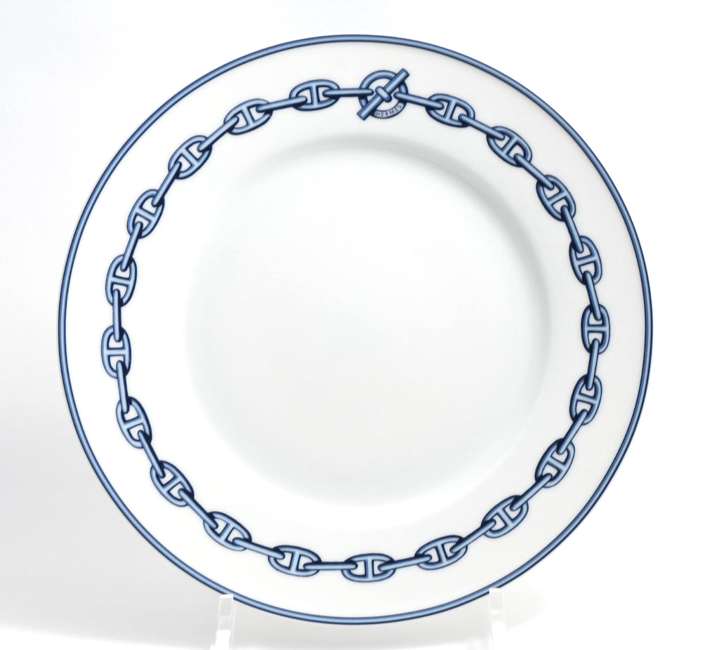 Hermes Chaine D'ancre Dessert Plate 22cm blue porcelain 8.9" 098