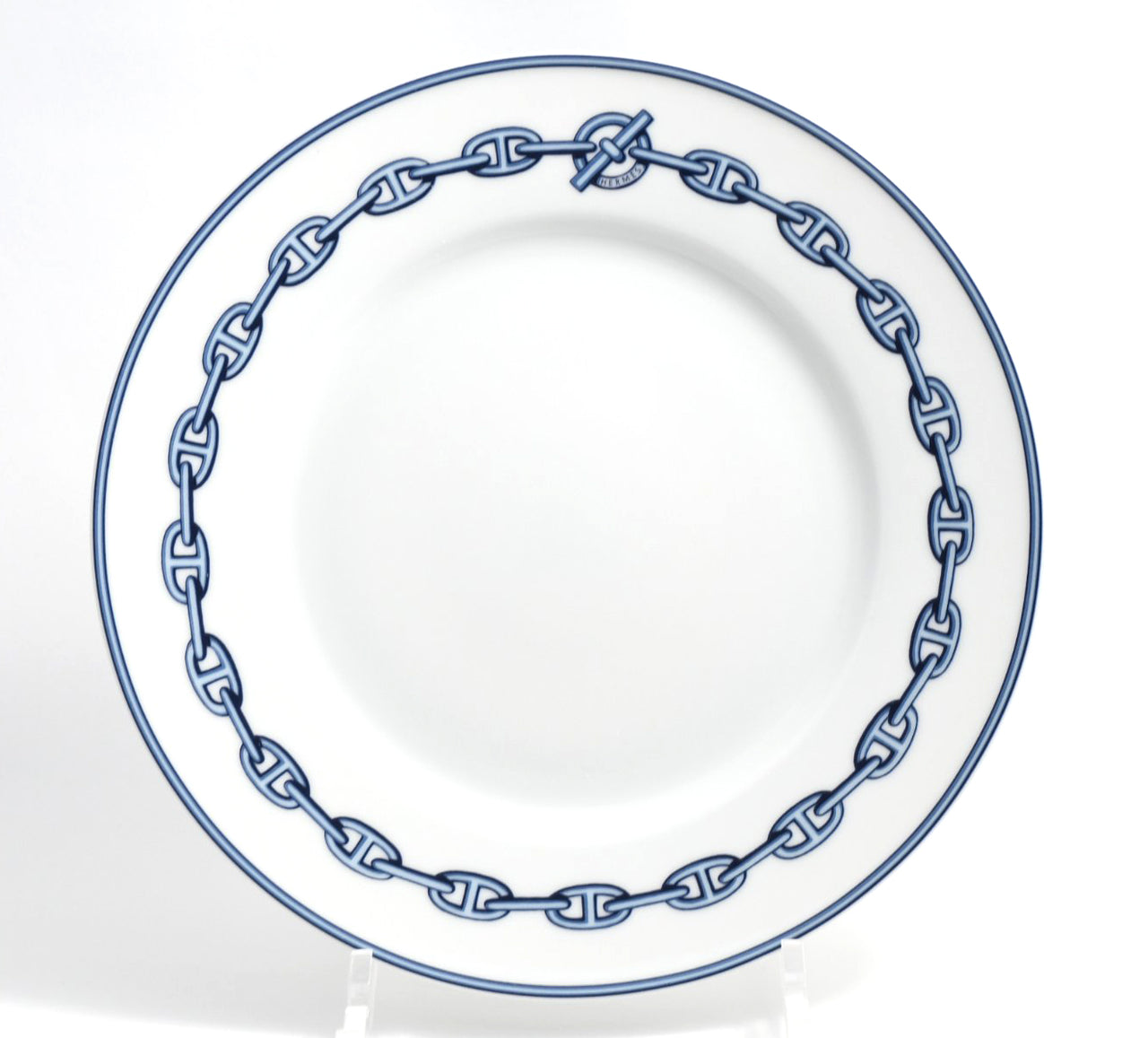 Hermes Chaine D'ancre Dessert Plate 22cm blue porcelain 8.9" 098