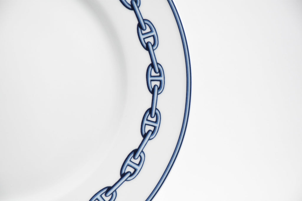 Hermes Chaine D'ancre Dessert Plate 22cm blue porcelain 8.9" 098
