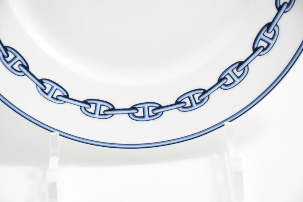 Hermes Chaine D'ancre Dessert Plate 22cm blue porcelain 8.9" 098