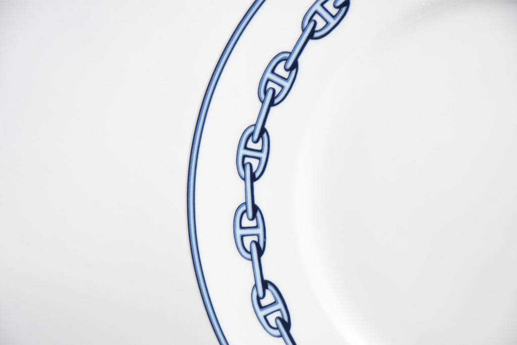 Hermes Chaine D'ancre Dessert Plate 22cm blue porcelain 8.9" 098