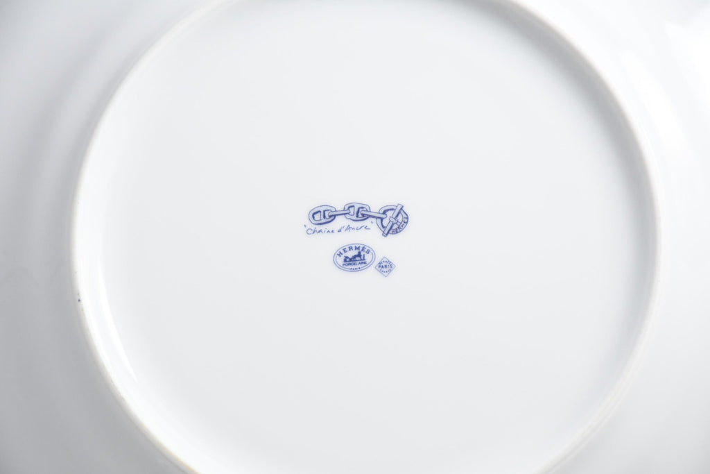 Hermes Chaine D'ancre Dinner Plate 27 cm blue porcelain dinnerware 10.6” 023