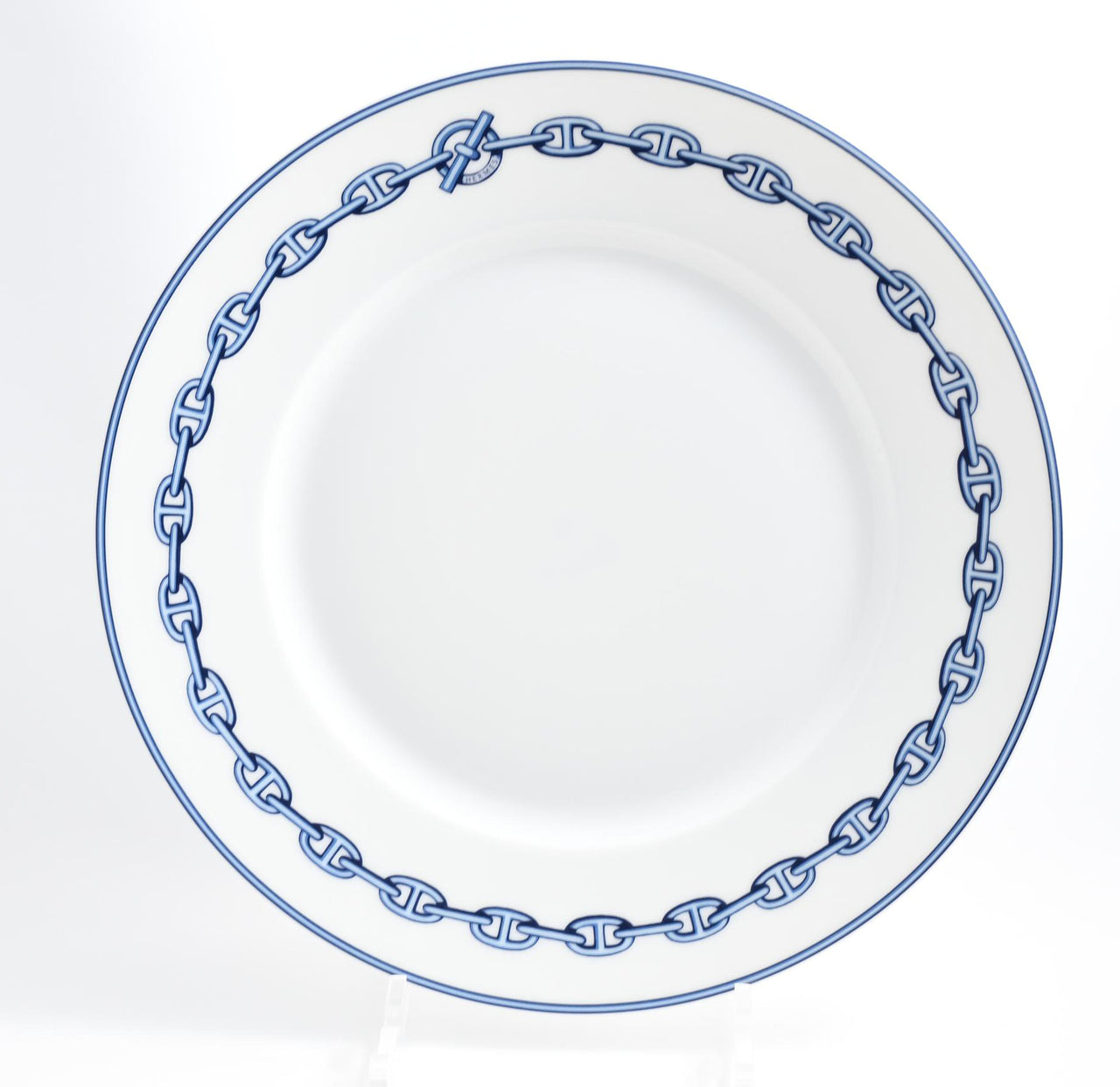 Hermes Chaine D'ancre Dinner Plate 27 cm blue porcelain dinnerware 10.6” 023