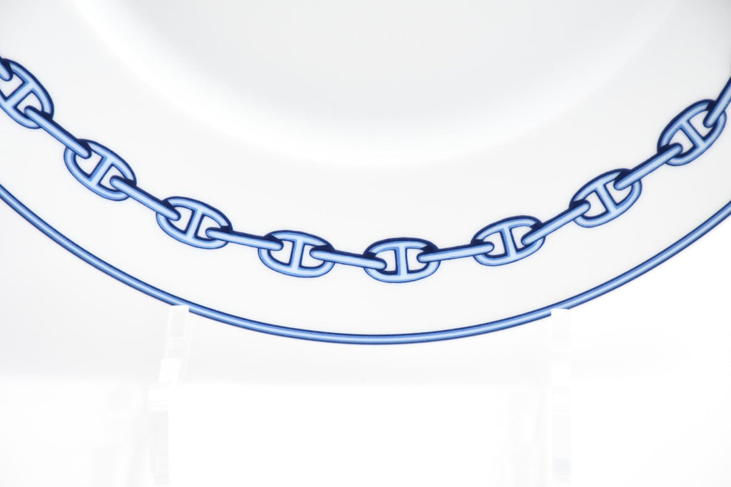 Hermes Chaine D'ancre Dinner Plate 27 cm blue porcelain dinnerware 10.6” 023