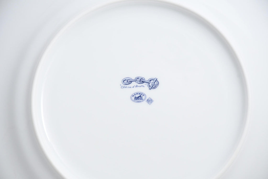 Hermes Chaine D'ancre Dinner Plate 27 cm blue porcelain dinnerware 10.6” 061