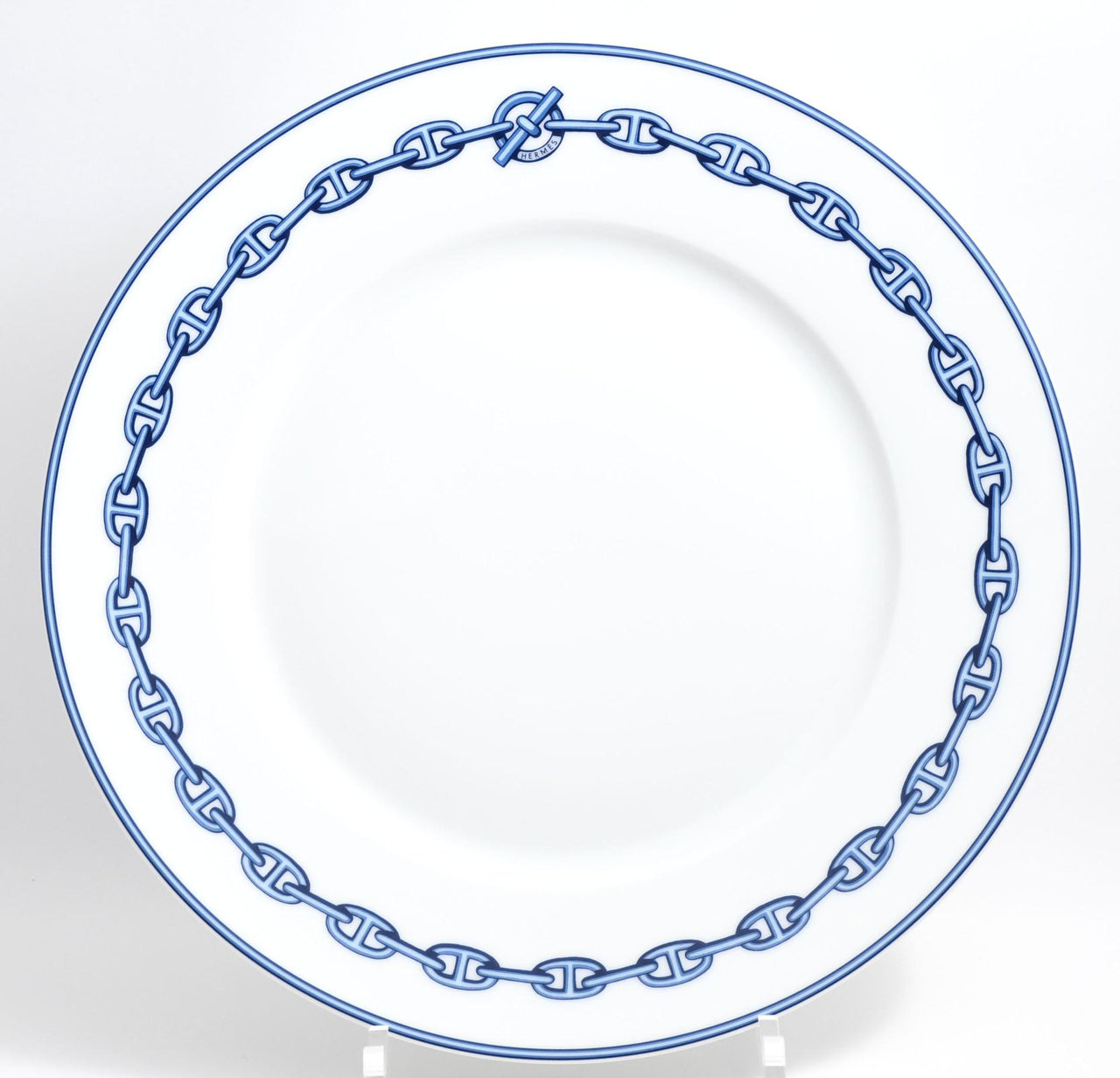 Hermes Chaine D'ancre Dinner Plate 27 cm blue porcelain dinnerware 10.6” 061