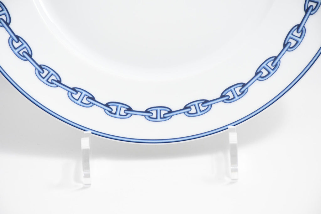 Hermes Chaine D'ancre Dinner Plate 27 cm blue porcelain dinnerware 10.6” 061