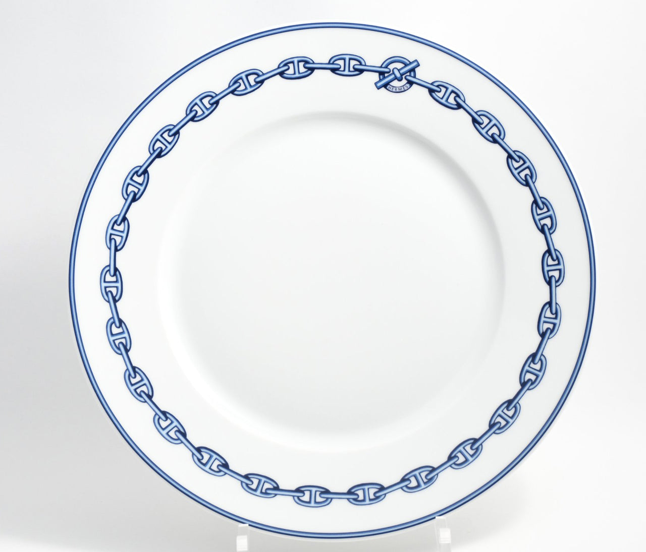 Hermes Chaine D'ancre Dinner Plate 27 cm blue porcelain dinnerware 10.6” 015