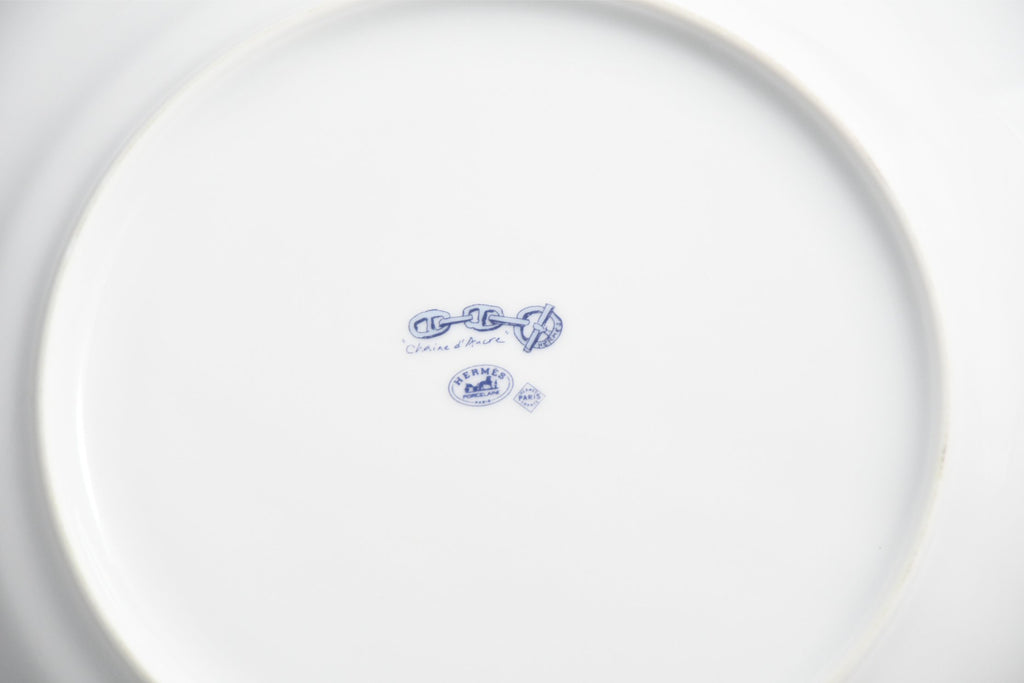 Hermes Chaine D'ancre Dinner Plate 27 cm blue porcelain dinnerware 10.6” 015