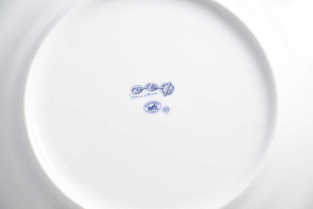 Hermes Chaine D'ancre Dinner Plate 27 cm blue porcelain dinnerware Set of 2
