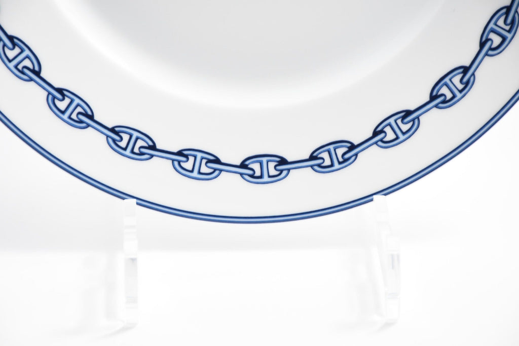 Hermes Chaine D'ancre Dinner Plate 27 cm blue porcelain dinnerware Set of 2