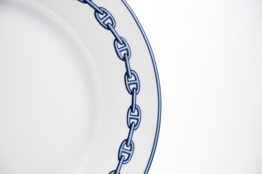 Hermes Chaine D'ancre Dinner Plate 27 cm blue porcelain dinnerware Set of 2