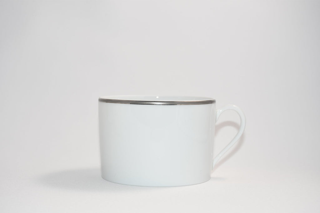 Hermes Chaine D'ancre Morning Cup and Saucer 2 set Platinum silver tea coffee cappuccino