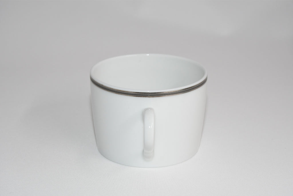 Hermes Chaine D'ancre Tea Cup and Saucer 2 set Platinum silver coffee EX+