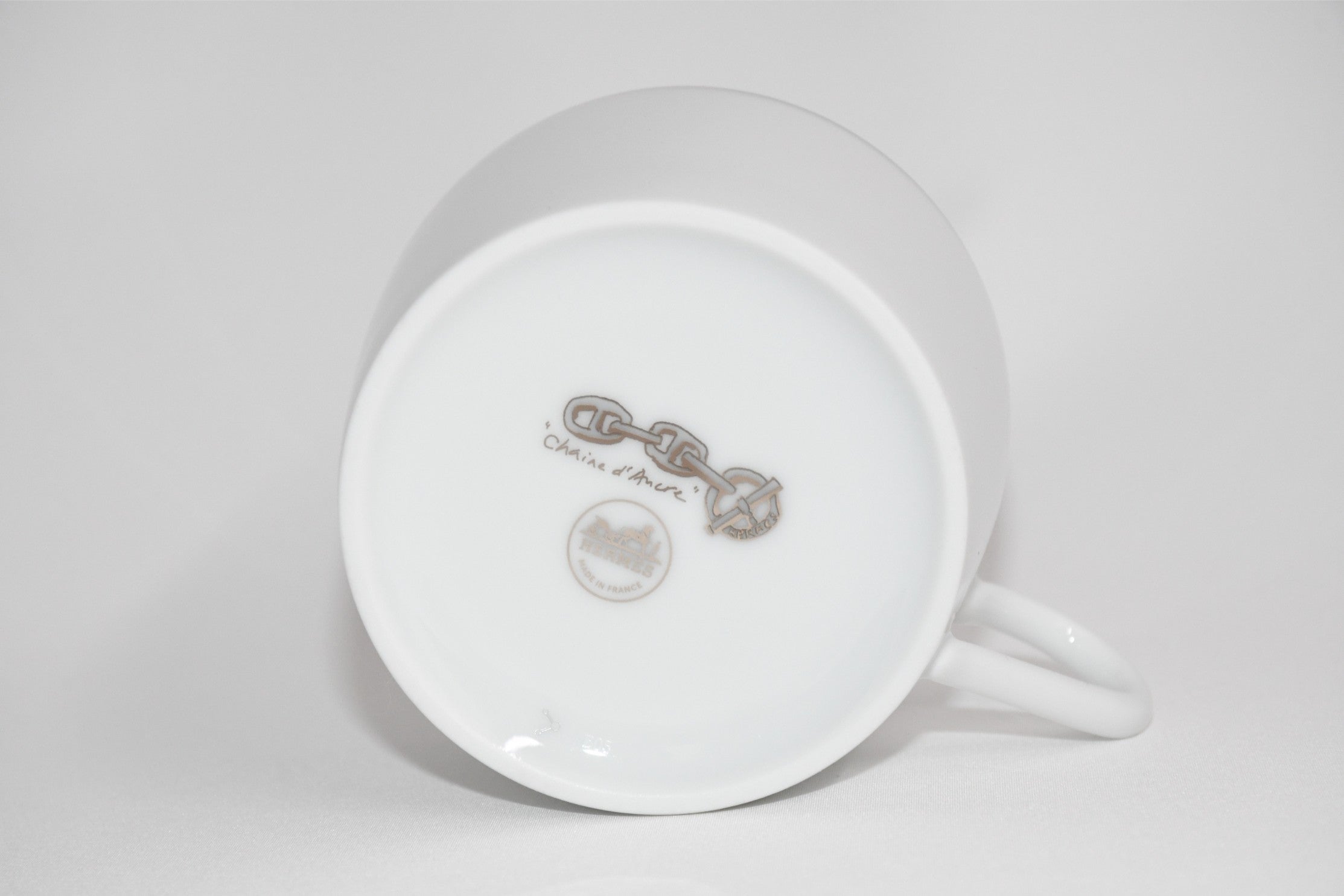 Hermes Chaine D'ancre Tea Cup and Saucer 2 set Platinum silver