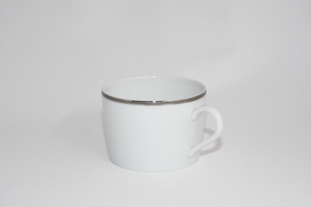 Hermes Chaine D'ancre Tea Cup and Saucer 2 set Platinum silver coffee dinnerware
