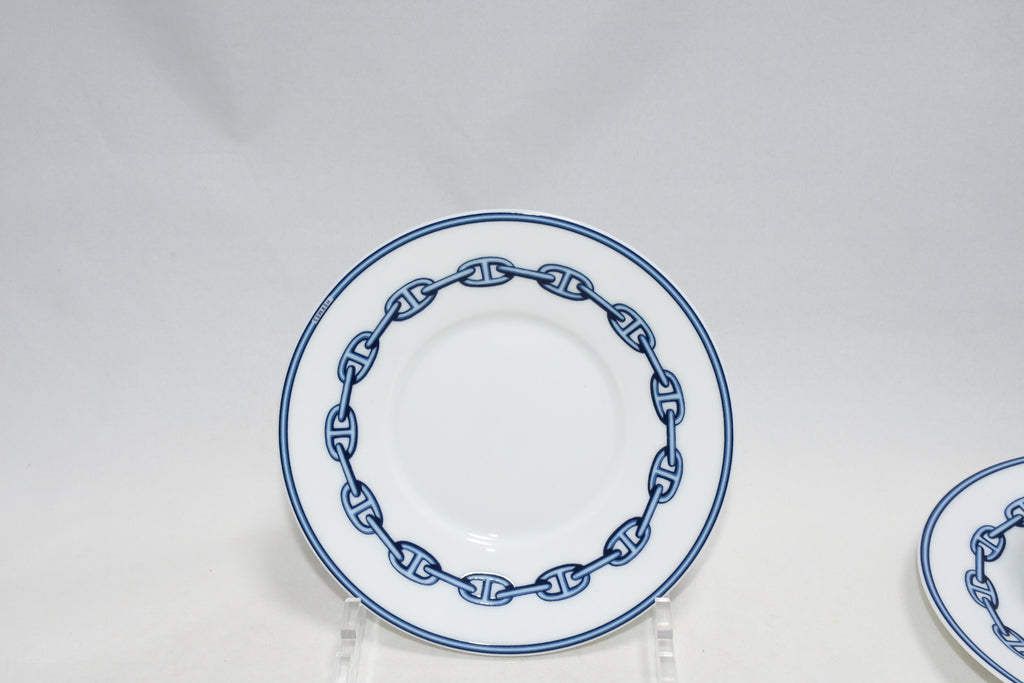 Hermes Chaine D'ancre Tea Cup and Saucer 2 set blue coffee dinnerware 236