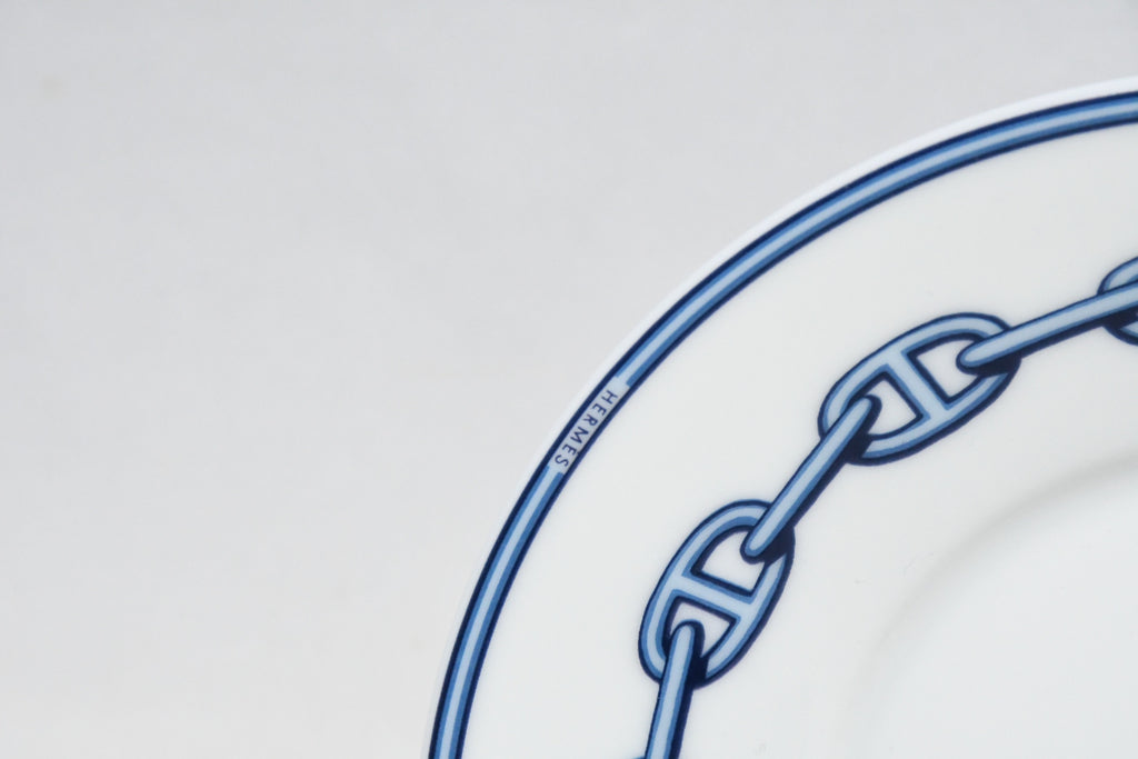 Hermes Chaine D'ancre Tea Cup and Saucer 2 set blue coffee dinnerware 236