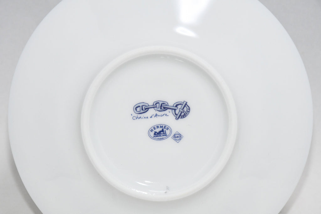 Hermes Chaine D'ancre Tea Cup and Saucer 2 set blue coffee dinnerware 236