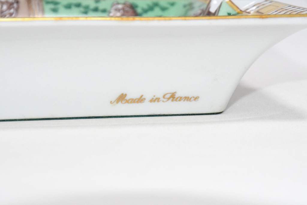 Hermes Change Tray Greek courtyard Garden Porcelain Ashtray Blue green VIDE POCHE