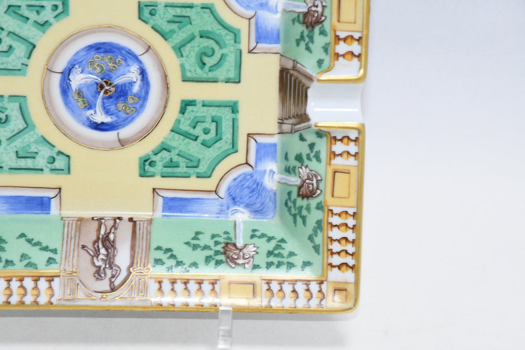Hermes Change Tray Greek courtyard Garden Porcelain Ashtray Blue green VIDE POCHE