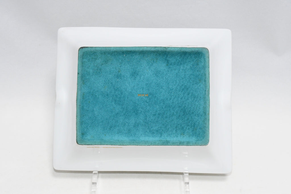 Hermes Change Tray Greek courtyard Garden Porcelain Ashtray Blue green VIDE POCHE