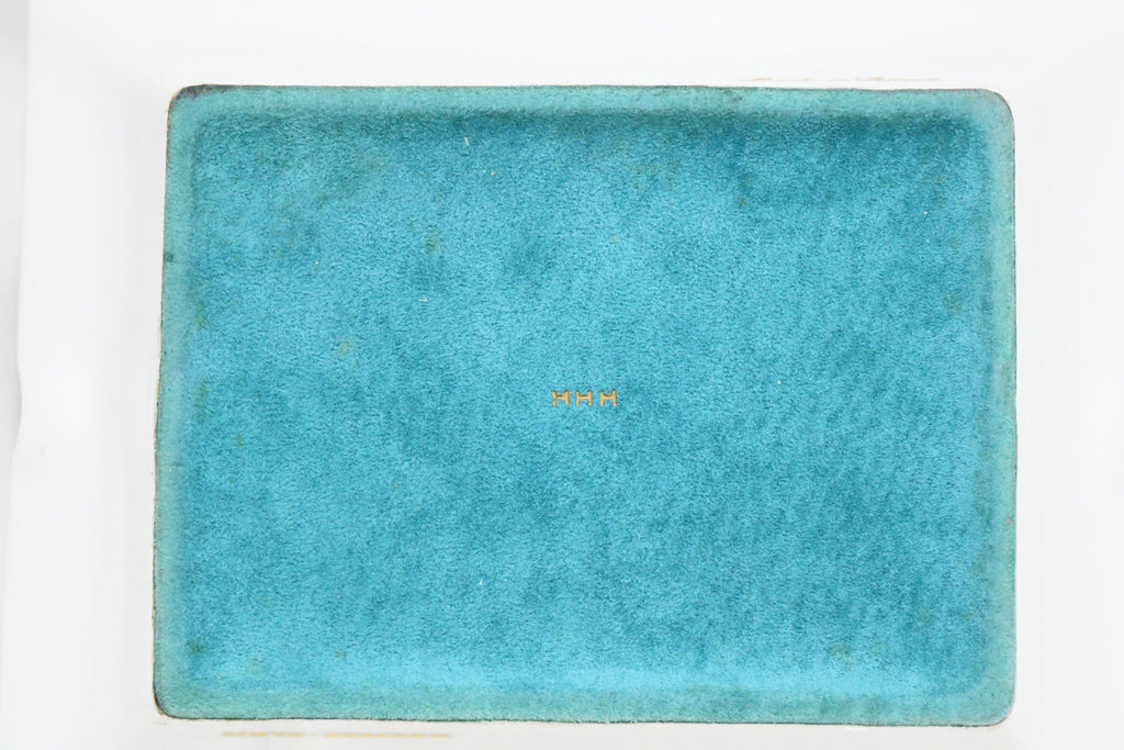 Hermes Change Tray Greek courtyard Garden Porcelain Ashtray Blue green VIDE POCHE