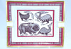 Hermes Change Tray Wine red 4 animal Porcelain Ashtray Dinnerware Lion bird