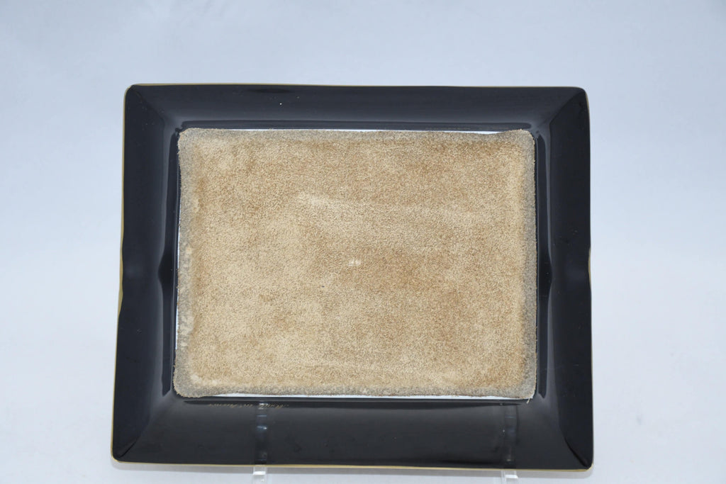 Hermes Change tray Black Japanese folding fan porcelain Ashtray vintage 831