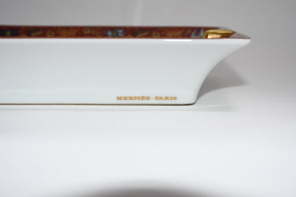 Hermes Change tray Chasse en Inde red porcelain Ashtray india tiger plate E00