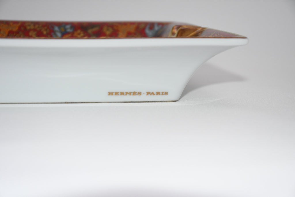 Hermes Change tray Chasse en Inde red porcelain Ashtray india tiger plate AC314