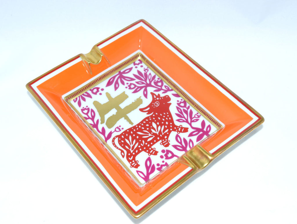Hermes Change tray Cow Japanese design orange Ashtray VIDE POCHE Ushi